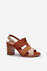  Sandále na opätkoch model 196629 Step in style 