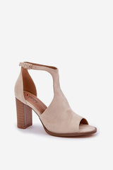 Sandále na opätkoch model 210153 Step in style 