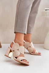  Sandále na opätkoch model 210710 Step in style 